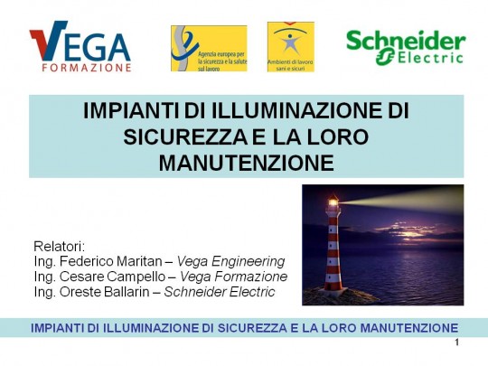 Seminario integrale: Impianti di illuminazione di sicurezza e la loro manutenzione
