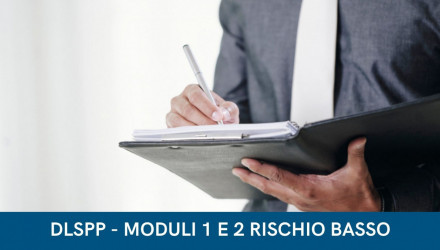 Corso E-Learning RSPP per Datori di Lavoro DLSPP per Aziende a Rischio Basso (Moduli 1 e 2) - Aggiornato Legge 215/2021