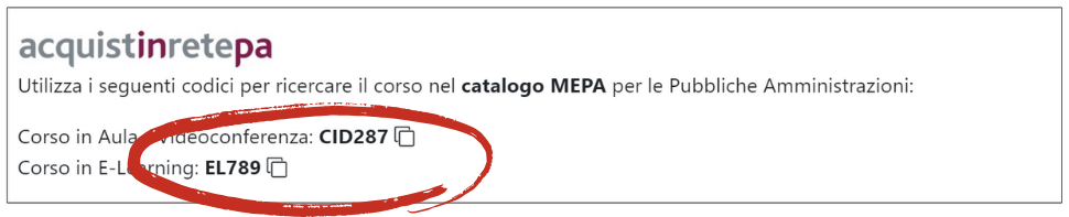 uso codici MEPA