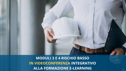 CORSO RSPP PER DATORI DI LAVORO (DLSPP) INTEGRATIVO ALLA FORMAZIONE E-LEARNING RISCHIO BASSO  MODULI 3 E 4  8 ORE