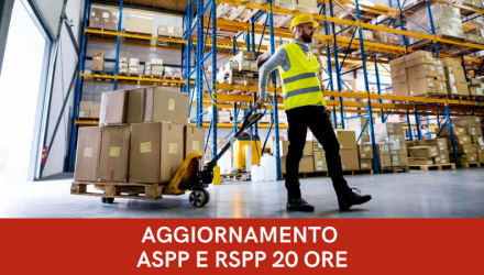 CORSO AGGIORNAMENTO ASPP E RSPP – TUTTI I SETTORI ATECO – MOVIMENTAZIONE MANUALE DEI CARICHI MMC – 20 ORE IN VIDEOCONFERENZA